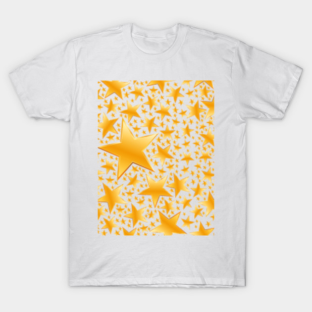 Gold Stars Pattern T-Shirt-TJ